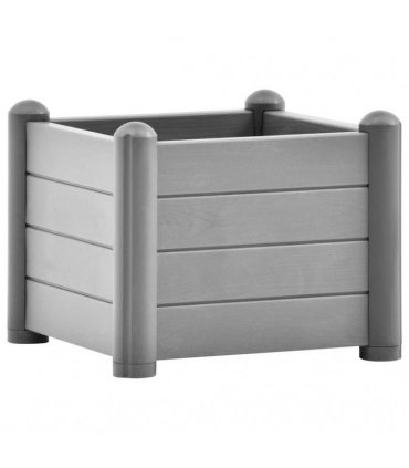 vidaXL Garden Raised Bed PP Stone Grey 43x43x35 cm
