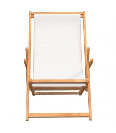 vidaXL Folding Chair Solid Wood Teak Cream