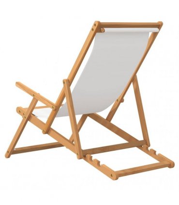 vidaXL Folding Chair Solid Wood Teak Cream