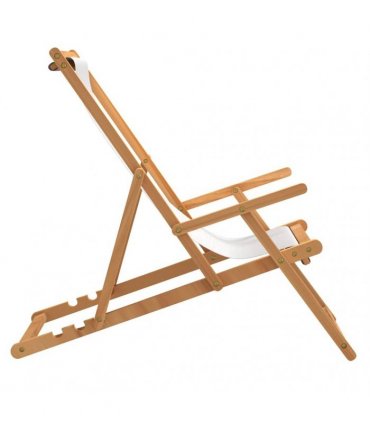 vidaXL Folding Chair Solid Wood Teak Cream