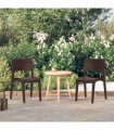 vidaXL Garden Chairs 2 pcs Mocha Polypropylene