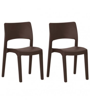 vidaXL Garden Chairs 2 pcs Mocha Polypropylene