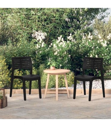 vidaXL Garden Chairs 2 pcs Anthracite Polypropylene