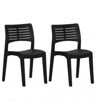 vidaXL Garden Chairs 2 pcs Anthracite Polypropylene
