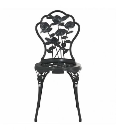 vidaXL 3 Piece Bistro Set Cast Aluminium Black