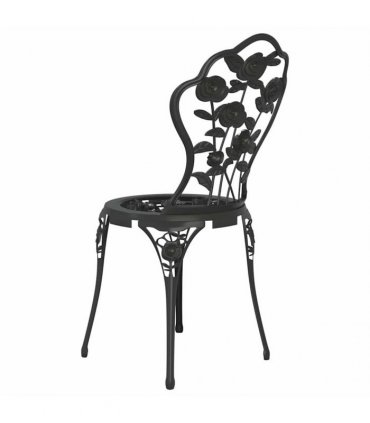 vidaXL 3 Piece Bistro Set Cast Aluminium Black