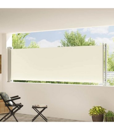 vidaXL Patio Retractable Side Awning 117x614 cm Cream