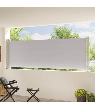 vidaXL Patio Retractable Side Awning 117x614 cm Grey