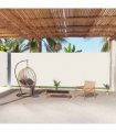 vidaXL Retractable Side Awning Cream 220x1000 cm