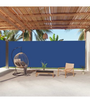 vidaXL Retractable Side Awning Blue 220x1000 cm