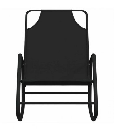 vidaXL Rocking Sun Loungers 2 pcs Black Steel and Textilene