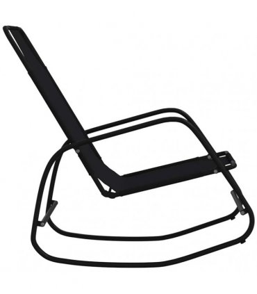 vidaXL Rocking Sun Loungers 2 pcs Black Steel and Textilene