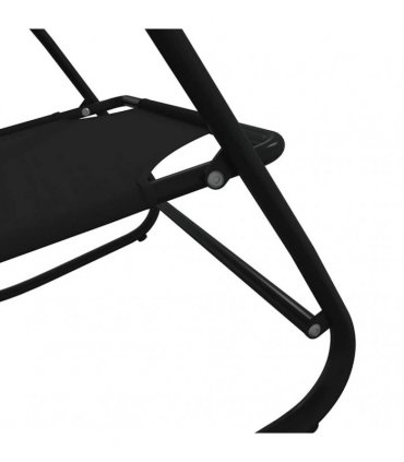 vidaXL Rocking Sun Loungers 2 pcs Black Steel and Textilene