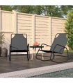 vidaXL Rocking Sun Loungers 2 pcs Grey Steel and Textilene