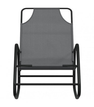 vidaXL Rocking Sun Loungers 2 pcs Grey Steel and Textilene