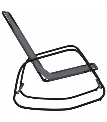 vidaXL Rocking Sun Loungers 2 pcs Grey Steel and Textilene