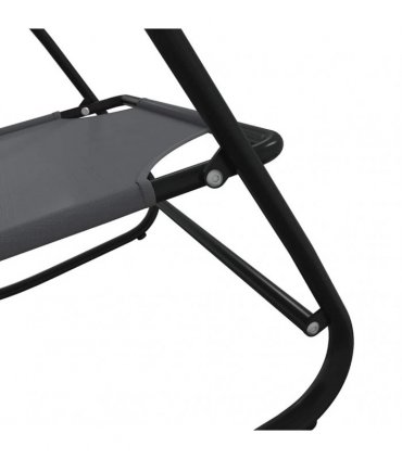 vidaXL Rocking Sun Loungers 2 pcs Grey Steel and Textilene