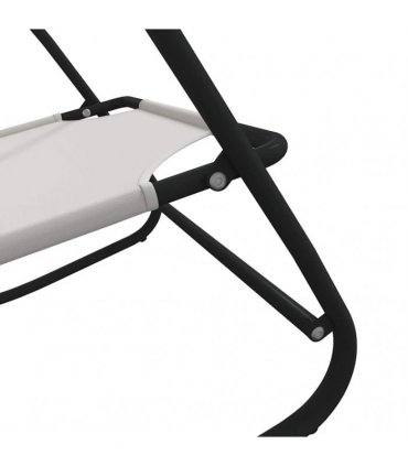 vidaXL Rocking Sun Loungers 2 pcs Cream Steel and Textilene