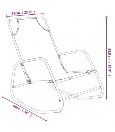 vidaXL Rocking Sun Loungers 2 pcs Cream Steel and Textilene