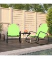 vidaXL Rocking Sun Loungers 2 pcs Green Steel and Textilene