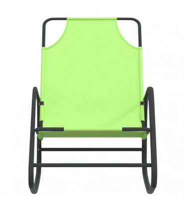 vidaXL Rocking Sun Loungers 2 pcs Green Steel and Textilene