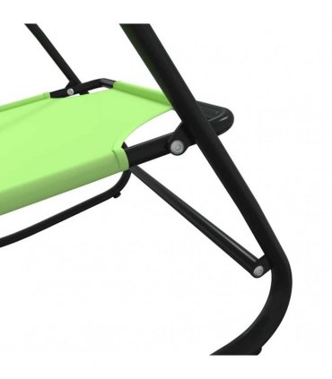 vidaXL Rocking Sun Loungers 2 pcs Green Steel and Textilene