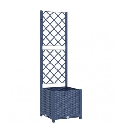 vidaXL Garden Planter with Trellis Blue Grey 40x40x136 cm PP