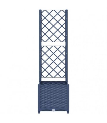 vidaXL Garden Planter with Trellis Blue Grey 40x40x136 cm PP