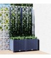 vidaXL Garden Planter with Trellis Blue Grey 80x40x136 cm PP