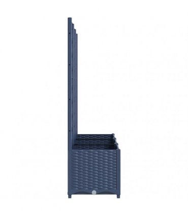 vidaXL Garden Planter with Trellis Blue Grey 120x40x136 cm PP