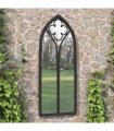 vidaXL Garden Mirror Black 70x30 cm Iron for Outdoor Use