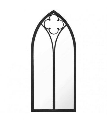 vidaXL Garden Mirror Black 70x30 cm Iron for Outdoor Use