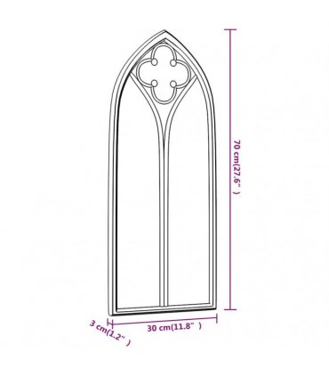 vidaXL Garden Mirror Black 70x30 cm Iron for Outdoor Use