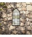 vidaXL Garden Mirror Black 70x30 cm Iron for Outdoor Use