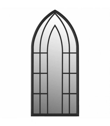 vidaXL Garden Mirror Black 70x30 cm Iron for Outdoor Use