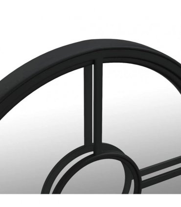 vidaXL Garden Mirror Black 60x4 cm Iron Round for Outdoor Use