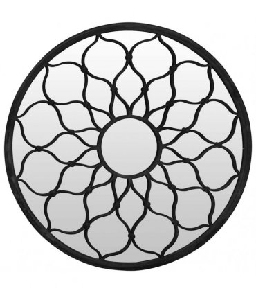vidaXL Garden Mirror Black 40x3 cm Iron Round for Outdoor Use