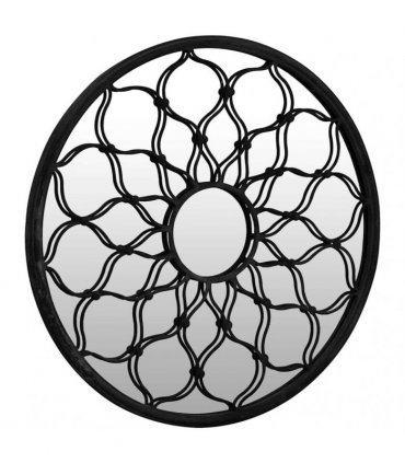 vidaXL Garden Mirror Black 40x3 cm Iron Round for Outdoor Use