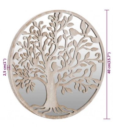 vidaXL Garden Mirror Sand 40x2,5 cm Iron Round for Outdoor Use