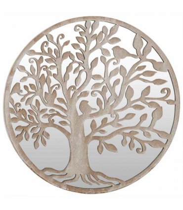 vidaXL Garden Mirror Sand 60x2,5 cm Iron Round for Outdoor Use