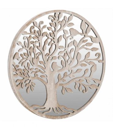 vidaXL Garden Mirror Sand 60x2,5 cm Iron Round for Outdoor Use
