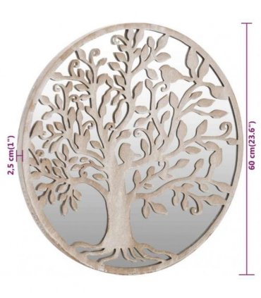 vidaXL Garden Mirror Sand 60x2,5 cm Iron Round for Outdoor Use