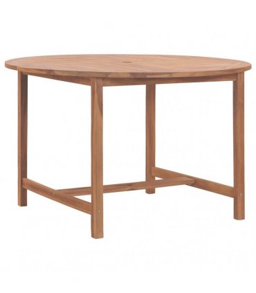 vidaXL Garden Dining Table Ø110x75 cm Solid Wood Teak