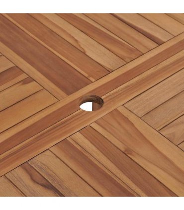 vidaXL Garden Dining Table Ø110x75 cm Solid Wood Teak