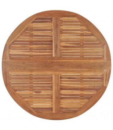 vidaXL Folding Garden Dining Table Ø110x75 cm Solid Wood Teak