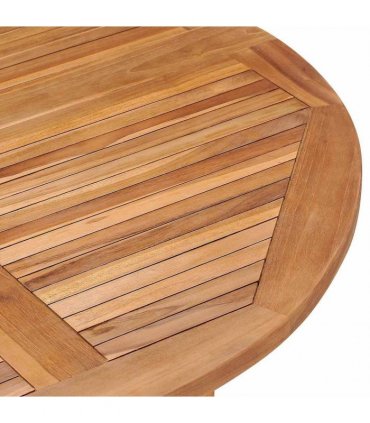vidaXL Folding Garden Dining Table Ø110x75 cm Solid Wood Teak