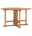 vidaXL Folding Garden Dining Table 110x110x75 cm Solid Wood Teak