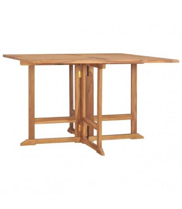 vidaXL Folding Garden Dining Table 110x110x75 cm Solid Wood Teak