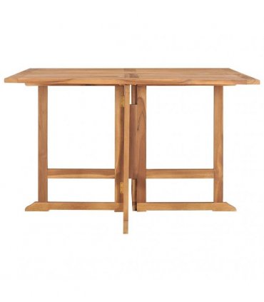 vidaXL Folding Garden Dining Table 110x110x75 cm Solid Wood Teak