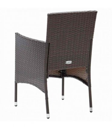 vidaXL Garden Dining Chairs 2 pcs Poly Rattan Brown
